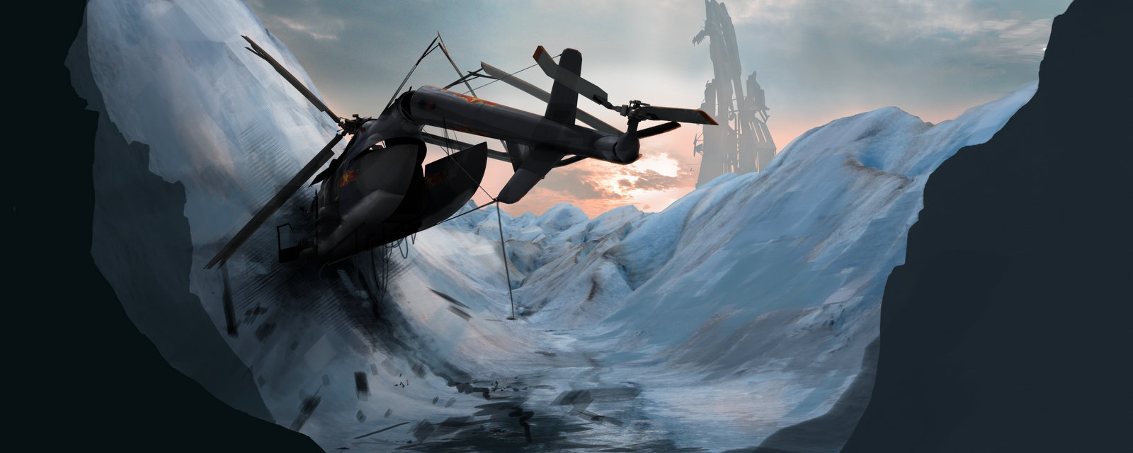 Arte de Half-Life trazendo o helicóptero de Gordon e Alex abatido na Antártica havia vazado anteriormente.