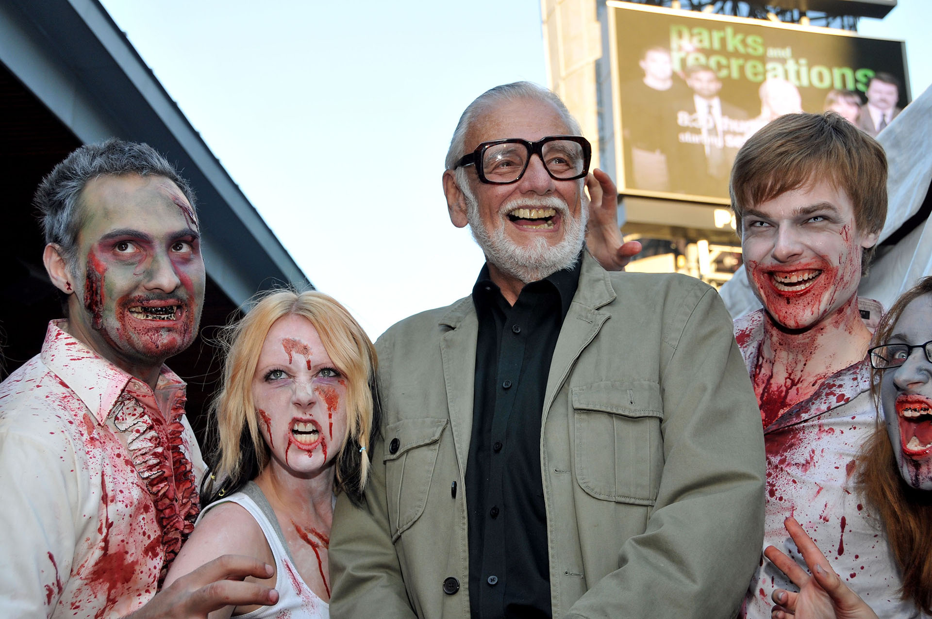 Cineasta George A. Romero durante a parada de zumbis "Zombie Walk" em Toronto, Canada, em 2009.